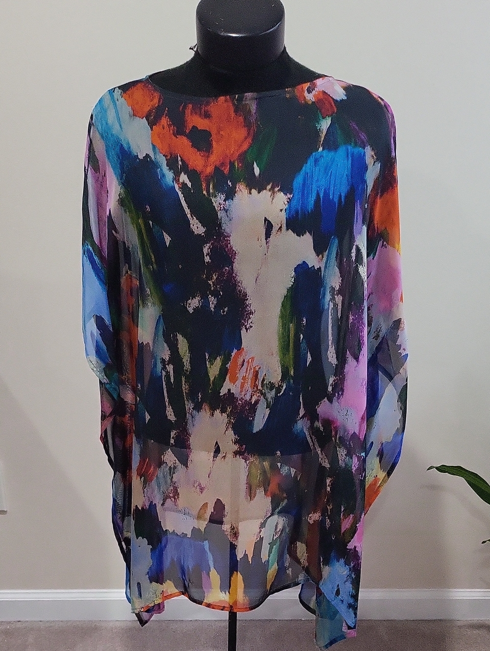 bryn Walker Multicolor Abstract Print Tunic -  100% Silk, New With Tag
